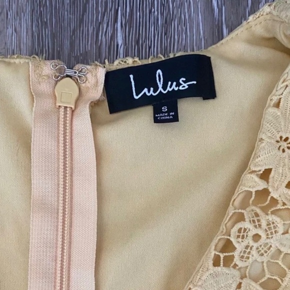 Lulu's Sunny Yellow Lace Mini Dress - Picture 4 of 4